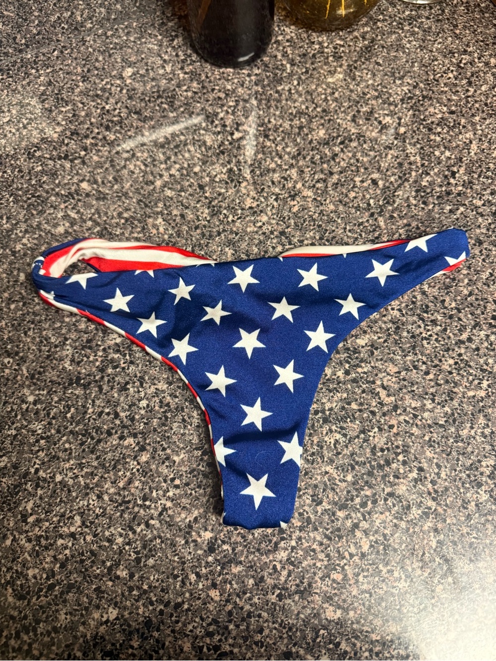 Star Print Blue Bikini Bottom - Patriotic Stars